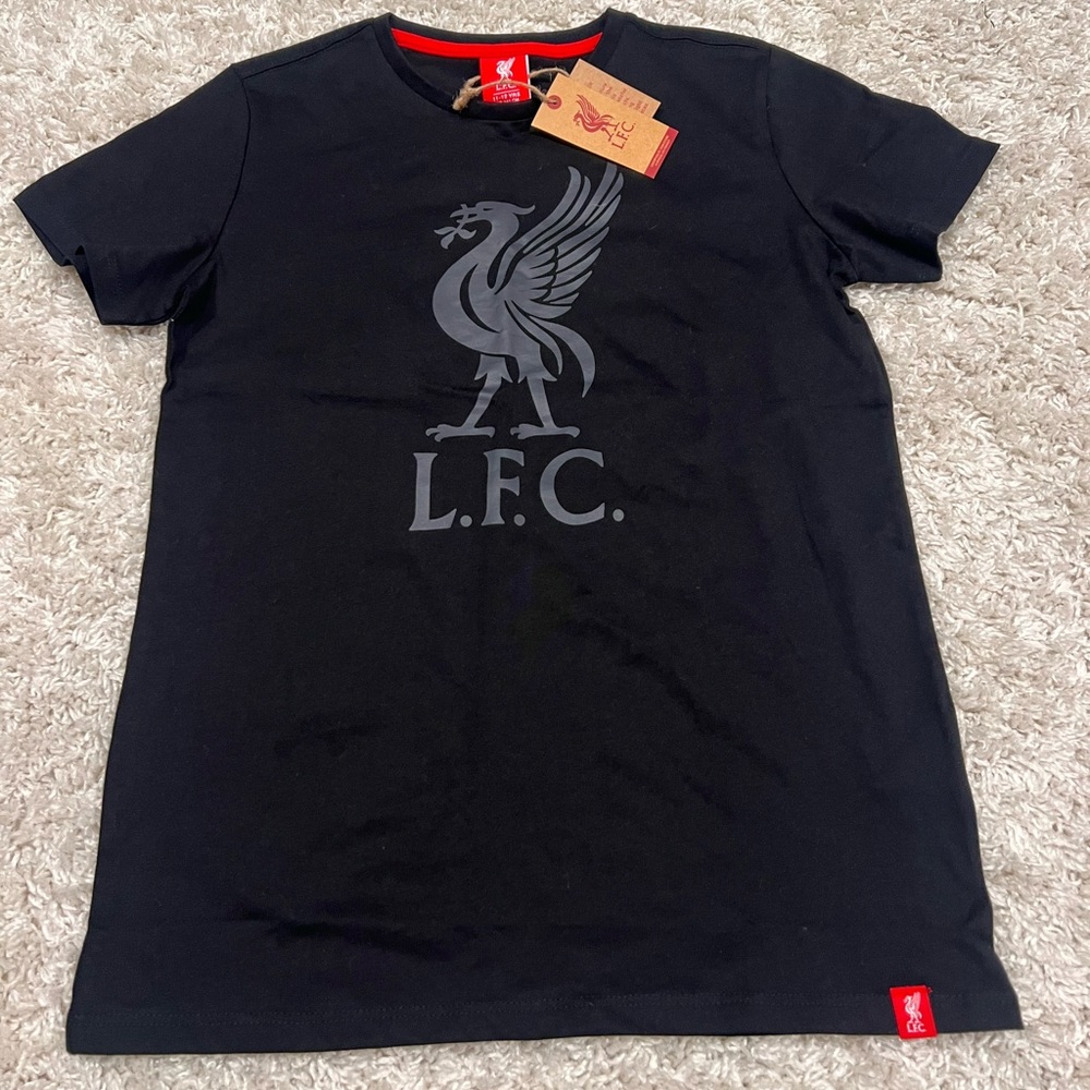 Boys Black Liverpool England L.F.C. T-Shirt - Sz. 11-12